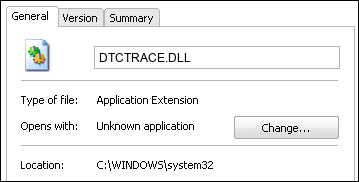 DTCTRACE.DLL properties