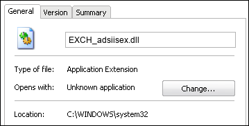 EXCH_adsiisex.dll properties