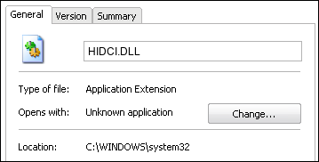 HIDCI.DLL properties