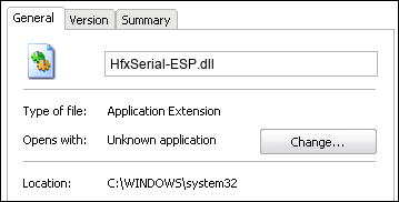 HfxSerial-ESP.dll properties