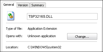 TSP3216S.DLL properties