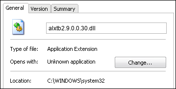 alxtb2.9.0.0.30.dll properties