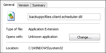 backuppcfiles.client.scheduler.dll properties