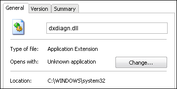 dxdiagn.dll properties