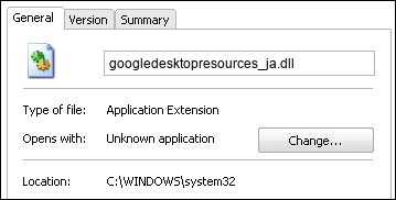 googledesktopresources_ja.dll properties