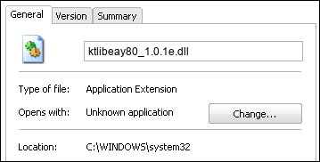 ktlibeay80_1.0.1e.dll properties