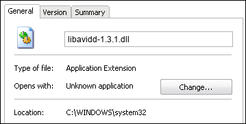 libavidd-1.3.1.dll properties