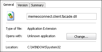 memeoconnect.client.facade.dll properties