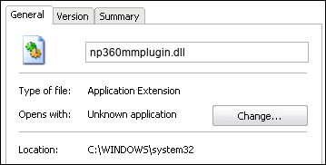 np360mmplugin.dll properties