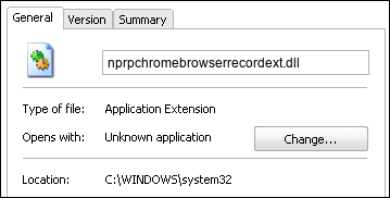 nprpchromebrowserrecordext.dll properties