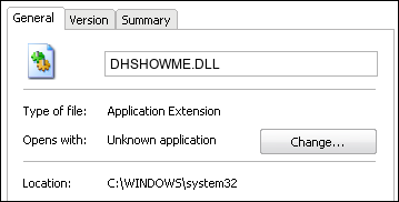 DHSHOWME.DLL properties