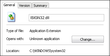 ISIGN32.dll properties