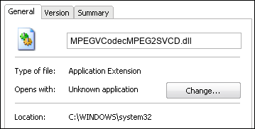 MPEGVCodecMPEG2SVCD.dll properties