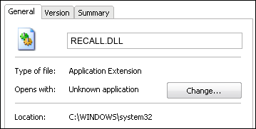 RECALL.DLL properties