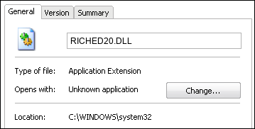 RICHED20.DLL properties