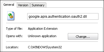 google.apis.authentication.oauth2.dll properties