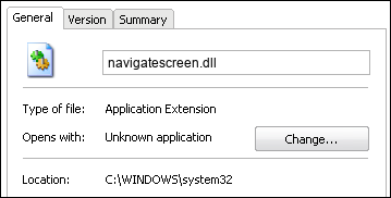 navigatescreen.dll properties