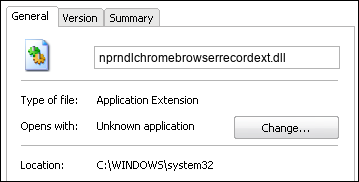 nprndlchromebrowserrecordext.dll properties