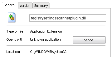 registrysettingsscannerplugin.dll properties