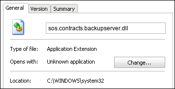 sos.contracts.backupserver.dll properties